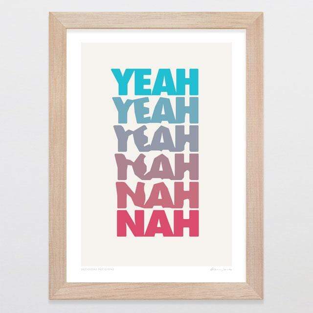 Glenn Jones Art Decisions Decisions Art Print Art Print A4 Print / Raw Oak Frame