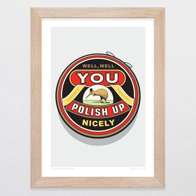 Glenn Jones Art Diamond In The Rough Art Print Art Print A4 Print / Raw Oak Frame