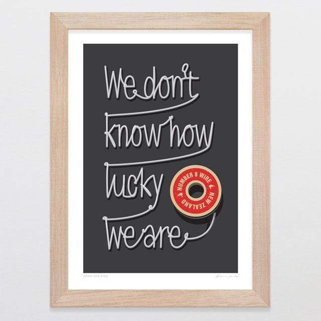 Glenn Jones Art Down The Wire Art Print Art Print A4 Print / Raw Oak Frame