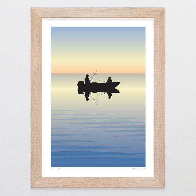 Glenn Jones Art Early Start Art Print Art Print A4 Print / Raw Oak Frame