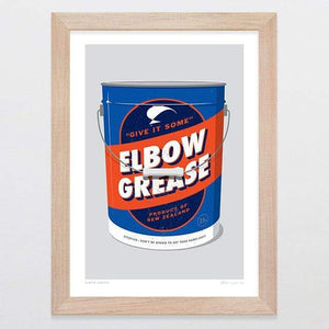Glenn Jones Art Elbow Grease Art Print Art Print A4 Print / Raw Oak Frame