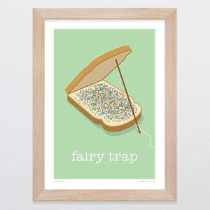 Glenn Jones Art Fairy Trap Art Print Art Print A4 Print / Raw Oak Frame