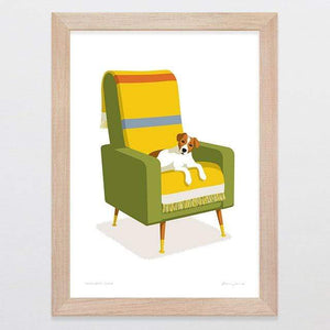 Glenn Jones Art Favourite Chair Art Print Art Print A4 Print / Raw Oak Frame