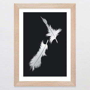 Glenn Jones Art Feathers Art Print Art Print A4 Print / Raw Oak Frame