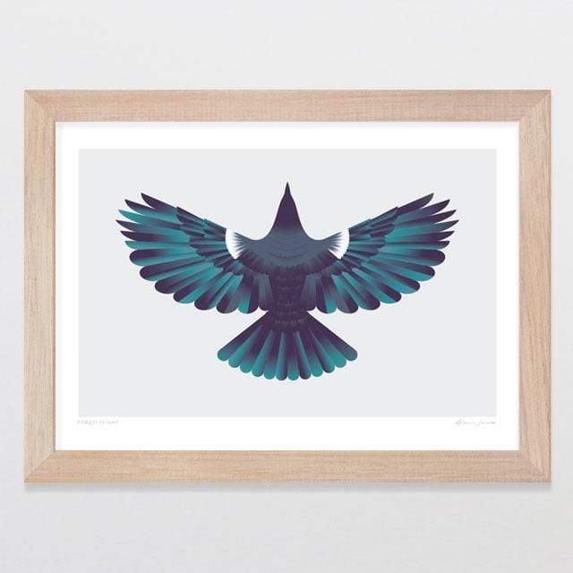Glenn Jones Art Forest Flight Art Print Art Print A4 Print / Raw Oak Frame