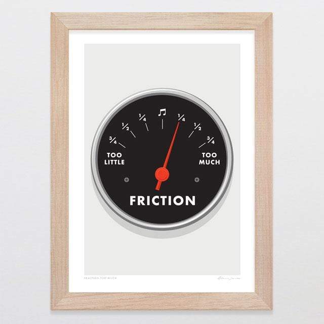Glenn Jones Art Fraction Too Much Art Print Art Print A4 Print / Raw Oak Frame