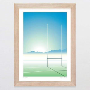 Glenn Jones Art Game Day Art Print Art Print A4 Print / Raw Oak Frame