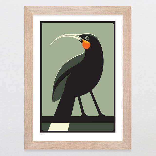 Glenn Jones Art Huia Art Print Art Print A4 Print / Raw Oak Frame