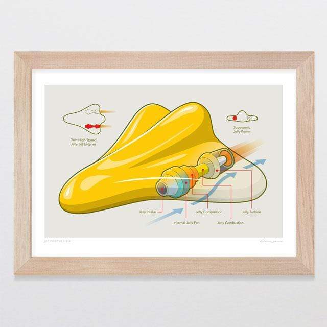 Glenn Jones Art Jet Propulsion Art Print Art Print A4 Print / Raw Oak Frame