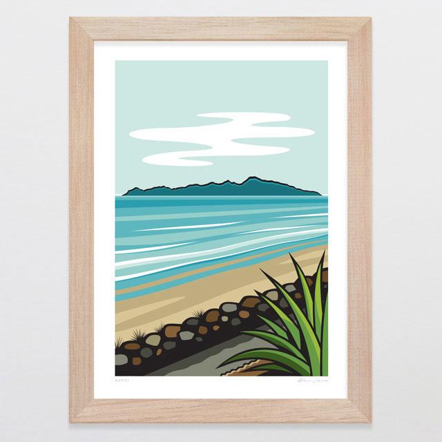 Glenn Jones Art Kapiti Art Print Art Print A4 Print / Raw Oak Frame