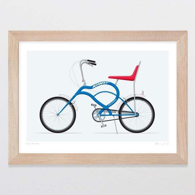 Glenn Jones Art Kiwi Cruiser Art Print Art Print A4 Print / Raw Oak Frame