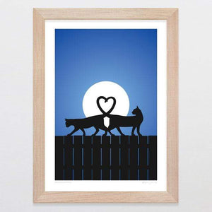 Glenn Jones Art Moonlighting Art Print Art Print A4 Print / Raw Oak Frame