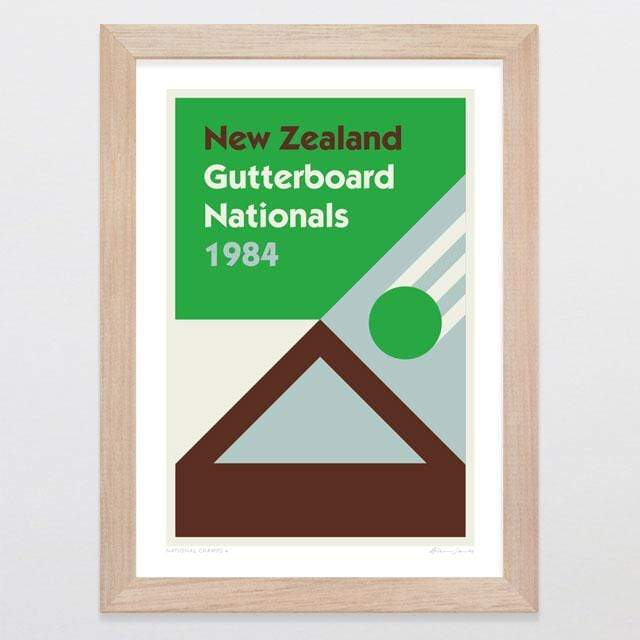 Glenn Jones Art National Champs 4 - Gutterboard Art Print Art Print A4 Print / Raw Oak Frame