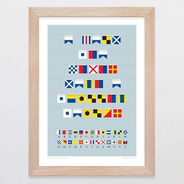 Glenn Jones Art Nautically Speaking Art Print Art Print A4 Print / Raw Oak Frame