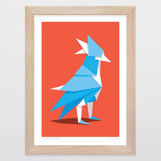 Glenn Jones Art Origami Ornithology Art Print Art Print A4 Print / Raw Oak Frame