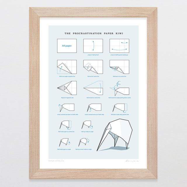 Glenn Jones Art Paper Handling Art Print Art Print A4 Print / Raw Oak Frame