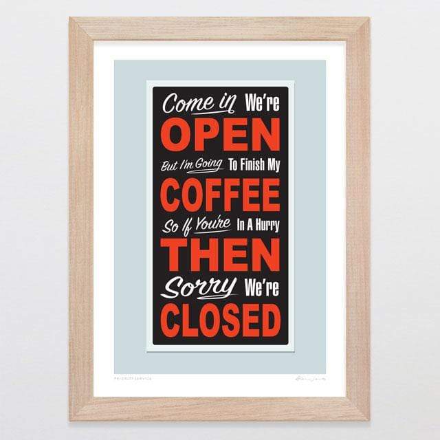 Glenn Jones Art Priority Service Art Print Art Print A4 Print / Raw Oak Frame