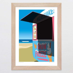 Glenn Jones Art Summer Days Art Print Art Print A4 Print / Raw Oak Frame
