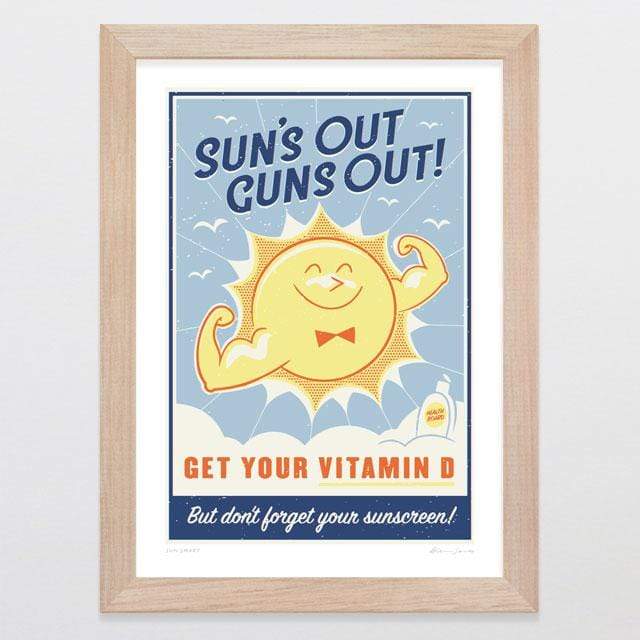 Glenn Jones Art Sun Smart Art Print Art Print A4 Print / Raw Oak Frame