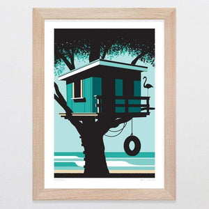 Glenn Jones Art Tree Bach Art Print Art Print A4 Print / Raw Oak Frame