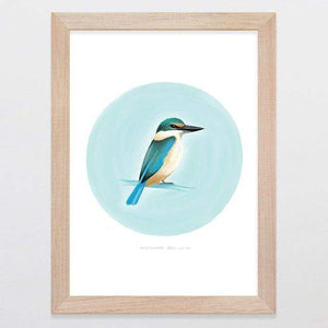 Glenn Jones Art Waiting Game Art Print Art Print A4 Print / Raw Oak Frame