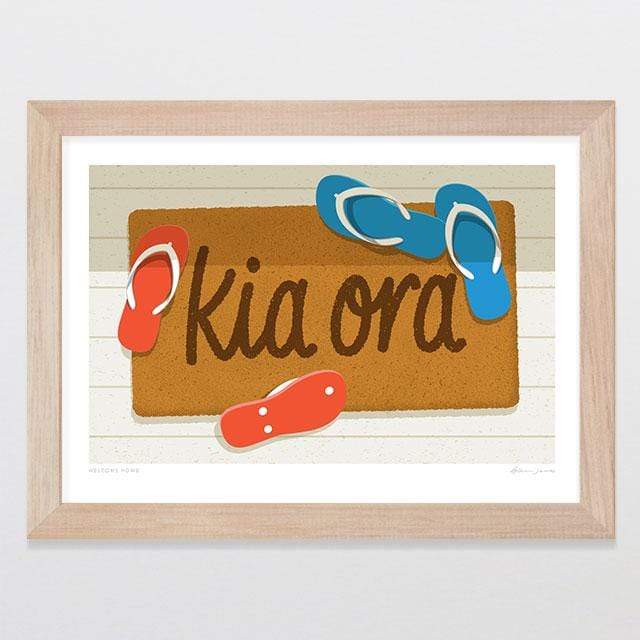 Glenn Jones Art Welcome Home Art Print Art Print A4 Print / Raw Oak Frame