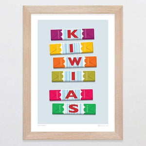 Glenn Jones Art Yeah Sweet Art Print Art Print A4 Print / Raw Oak Frame
