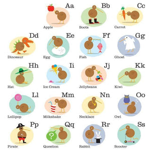 Alphabet Kiwis Art Print-Glenn Jones Art