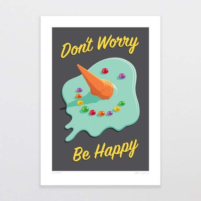 Glenn Jones Art Be Happy Art Print Art Print A4 Print / Unframed