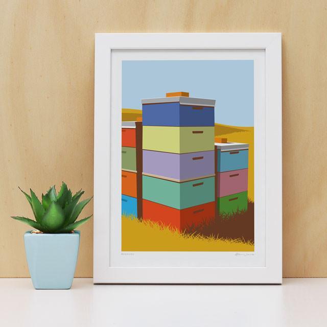 Beehives Art Print-Glenn Jones Art