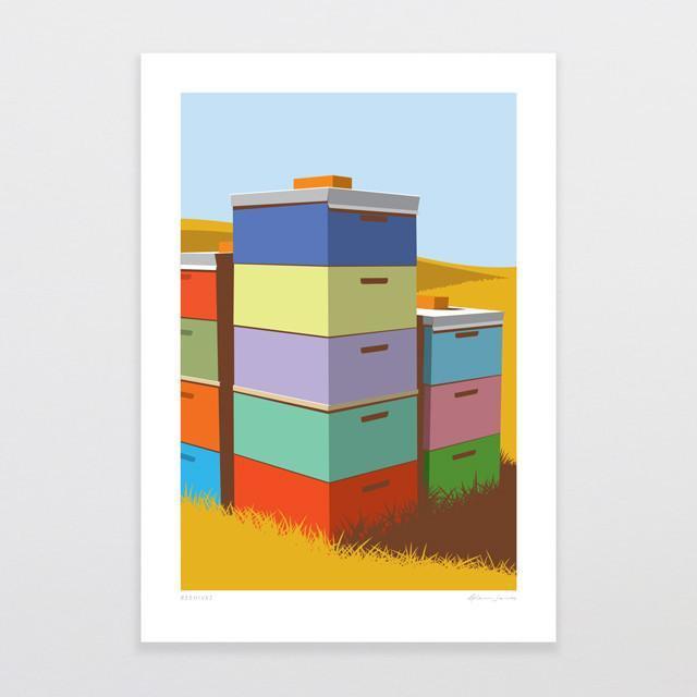 Beehives Art Print-Glenn Jones Art