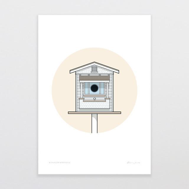 Birdhouse Bungalow Art Print-Glenn Jones Art