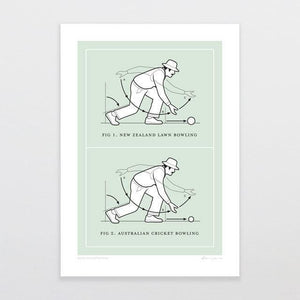 Bowling Explained Art Print-Glenn Jones Art