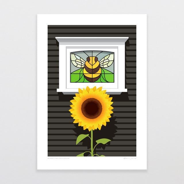 Bumble Bee Bungalow Art Print-Glenn Jones Art