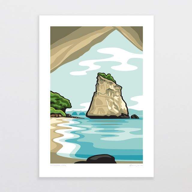 Glenn Jones Art Cathedral Cove Art Print Art Print A4 Print / Unframed