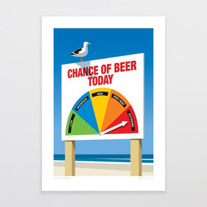 Chance Of Beer Art Print-Glenn Jones Art