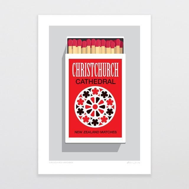 Christchurch Matchbox Art Print-Glenn Jones Art