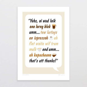 Glenn Jones Art Coffee Order Art Print Art Print A4 Print / Unframed