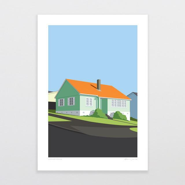 Corner House Art Print-Glenn Jones Art