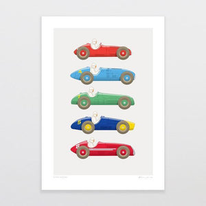 Dinky Racers Art Print-Glenn Jones Art