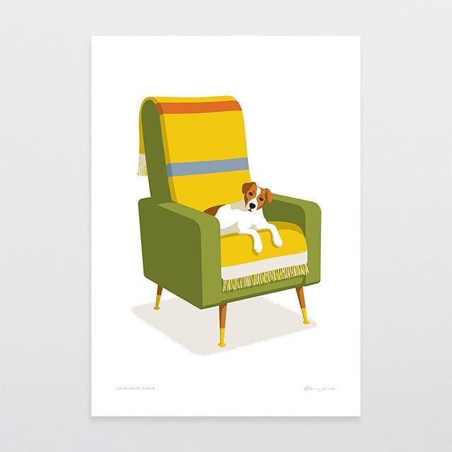 Glenn Jones Art Favourite Chair Art Print Art Print A4 Print / Unframed