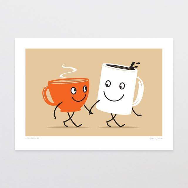 Glenn Jones Art Food Friends 7 - Tea &amp; Coffee Art Print Art Print A4 Print / Unframed