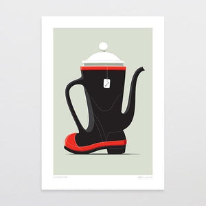 Gumboot Tea Art Print-Glenn Jones Art