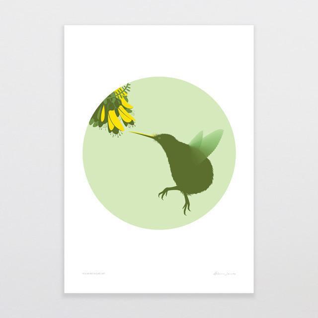 Hummingkiwi Art Print-Glenn Jones Art