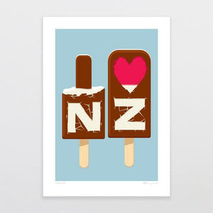 I Love NZ Art Print-Glenn Jones Art