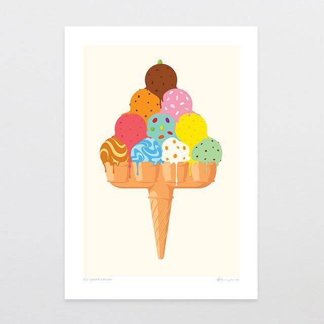 Glenn Jones Art Ice Cream Dream Art Print Art Print A4 Print / Unframed