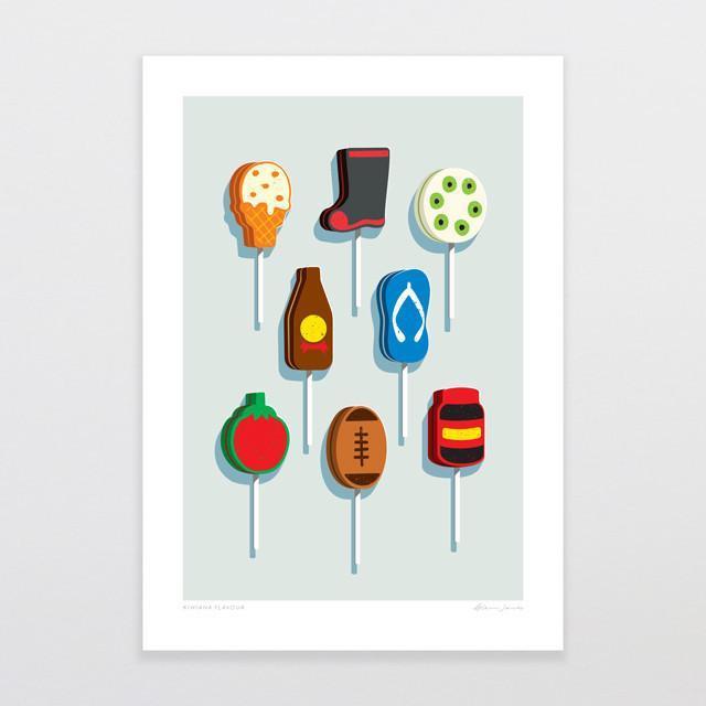 Kiwiana Flavour Art Print-Glenn Jones Art