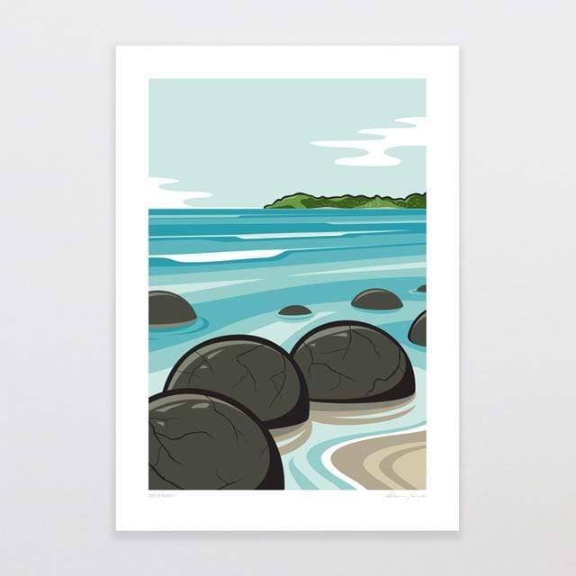 Glenn Jones Art Moeraki Art Print Art Print A4 Print / Unframed