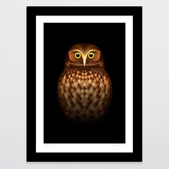 Morepork Art Print-Glenn Jones Art