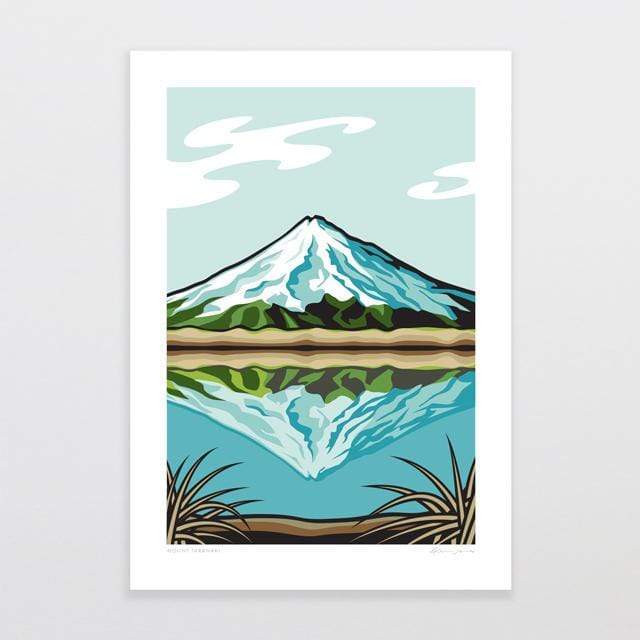 Glenn Jones Art Mount Taranaki Art Print Art Print A4 Print / Unframed